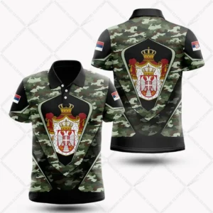 Personalized Serbia Camouflage Polo Shirts Summer Unisex Casual Streetwear Loose Oversized Short Sleeve Sportswear For Men Women - Image 2