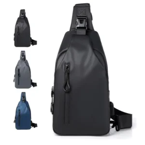 Fashionable and Trendy Chest Bag Solid Color Men Minimalist Chest Bag Outdoor Casual Fashion One Shoulder Crossbody Bag ﻿