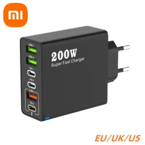 Xiaomi 200W 6 Port USB C Charger Super Fast Charging PD3.0 USB Type C Mobile Phone Charger For iPhone 16 SE4 Samsung Xiaomi ipad