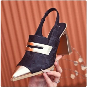 Sandals Designer Pointed Toe Women High Heels Print Random Shoes Sexy Summer Dress Slingback Platform Mujer Zapatos Pumps - Image 5