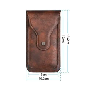 Vintage Mobile Phone Case Cover Pack Men PU Leather Waist Bag with Hook Clip Phone Holster Travel Hiking Cell Belt Pouch Purse - Image 6