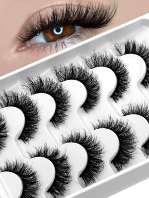 GROINNEYA 5D Fluffy Eyelashes Cat Eye Lashes Natural Fullness Soft Curly Thick Long Lasting Eyelash Extension Makeup