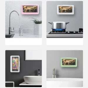 Bathroom Waterproof Phone Holder Home Wall Phone Case Stand Box Self-adhesive Touch Screen Phone Bracket Shower Sealing Storage - Image 6