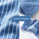 Loose Cotton Briefs Men Boxer Shorts Comfortable Summer Large Size Home Sleeping Shorts Underpants Trend Soft Striped Briefs