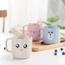 Kids Children Infant Baby Milk Cup with Handle Breakfast Mug Drink Home Cup Cartoon Training Cup Wheat Straw PP