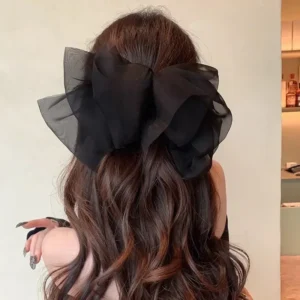 New Big Hair Bows Chiffon Solid Color Large Bowknot Hairpins Spring Clamp Clip Women Korea Headwear Accessories - Image 2