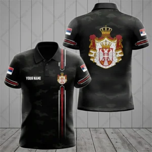 Personalized Serbia Camouflage Polo Shirts Summer Unisex Casual Streetwear Loose Oversized Short Sleeve Sportswear For Men Women