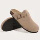 Crestar Cork Suede Mules Slippers For Women Fashion Men Clogs Shoes Classic Cork Antislip Outdoor Slippers With Arch Support
