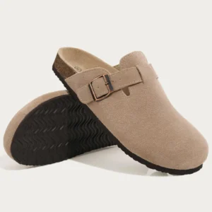 Crestar Cork Suede Mules Slippers For Women Fashion Men Clogs Shoes Classic Cork Antislip Outdoor Slippers With Arch Support - Image 3