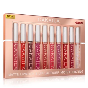 CAKAILA 10pcs/set Nude Lip Gloss Matte Velvet Lipstick Waterproof Long-lasting Liquid Lipstick Women Moist Lip Tint - Image 2