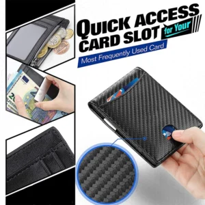 DIENQI Carbon Fiber Rfid Slim Men's Wallets Credit Card Holder Business Wallet Small Short Bi-Fold Billfold Wallet Choice Walet - Image 6