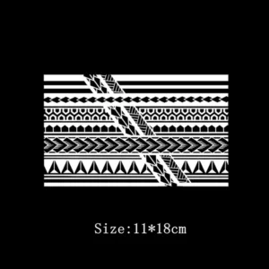 Geometric Totem Ring Herbal Juice Tattoo Stickers Waterproof Semi-permanent Arm Lasting Art Male Fake Tattoo Decal Faux Tatouage - Image 4