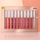 CAKAILA 10pcs/set Nude Lip Gloss Matte Velvet Lipstick Waterproof Long-lasting Liquid Lipstick Women Moist Lip Tint