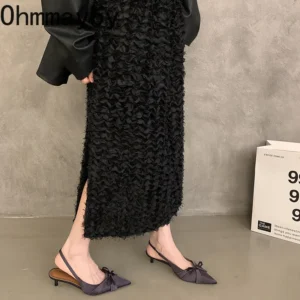 Summer High Heel Butterfly-knot Women Sandals Fashion Pointed Toe Singbacks Shoes Ladies Elegant Dancing Party Pumps - Image 4
