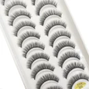10 Pairs Natural 3d Mink Lashes Soft False Eyelashes Cross Messy Dense Eye Lashes Extension Makeup Faux Cils Cat Mini