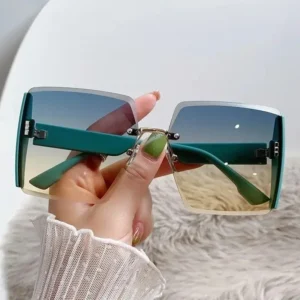 Korean Style Classic Black Big Square Shades Sunglasses for Women Men Fashion Women Sunglasses with Uv Protection - Image 6