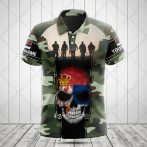 Personalized Serbia Camouflage Polo Shirts Summer Unisex Casual Streetwear Loose Oversized Short Sleeve Sportswear For Men Women - Image 5