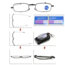 Portable Folding Reading Glasses очки with Keychain Case Anti Blue Light Presbyopic Women Men Ultralight Hyperopia Eyeglasse