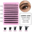 LTWEGO New 10 Rows Individual Lashes Extension Natural Faux Mink Eyelashes Individual Cluster Eyelashes Extension Makeup Cilia