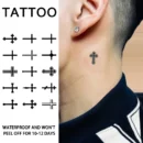 1Pc Cross Waterproof Temporary Tattoo Stickers, Long-lasting Waterproof for One to Two Weeks, Suitable For Finger, Plam, Neck.