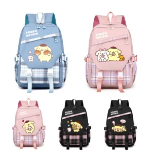 Pompompurin Backpacks Kids Boys Girls School Bags Cartoon Bag Student College Bookbag Kindergarten Rucksack Women Lady Travel