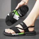 Comwarm 2025 Men Summer Sandals Men Casual Flat Sandals Outdoor Beach Water Shoes Fashion House Flats Non-slip Ankle Wrap shoes