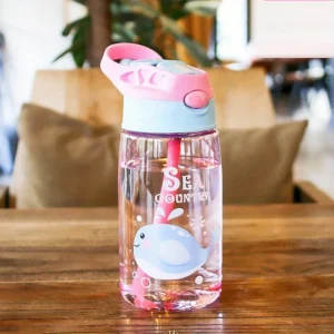 480ML Kids Water Sippy Cup Creative Cartoon Baby Feeding Cup with Straws Leakproof Water Bottle Outdoor Portable Children's Cups - Image 2