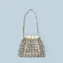 New handheld niche design silver handmade bead woven handbag essential for summer shoulder bag