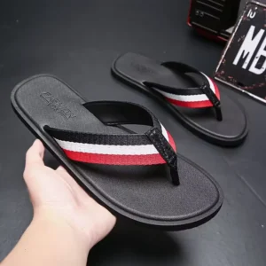 Men Flip Flops 2025 Summer Beach Flip Flops Men Fashion Stripe Breathable Casual Beach Slippers Couple Outdoor Slippers 37-46 - Image 3
