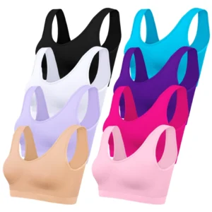 Women Crop Tank Top Women's New Style Yoga Sports Bra Quick Drying Thread Fitness Top Beautiful Back Sports Seamless Bra Solid