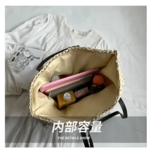 Straw Shoulder Bag for Women Handbags Summer Large Capacity Woven Tote Women Fashion Shoulder Bags Hand Wowen Beach Bags Female - Image 6