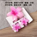 3Pc Sweet Colorful Plumeria Flower Shark Clips Hair Claw Bohemian Ponytail Clip Plastic Hairpin Barrette Summer Hair Accessories