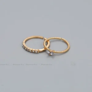 2pcs/set Gold Color Heart Zircon Rings Set for Women Girls Adjustable Minimalism Luxury Twist Ring Fashion Jewelry Wedding Gifts - Image 5