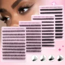 LTWEGO New 10 Rows Individual Lashes Extension Natural Faux Mink Eyelashes Individual Cluster Eyelashes Extension Makeup Cilia