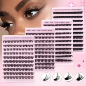 LTWEGO New 10 Rows Individual Lashes Extension Natural Faux Mink Eyelashes Individual Cluster Eyelashes Extension Makeup Cilia