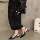 Summer High Heel Butterfly-knot Women Sandals Fashion Pointed Toe Singbacks Shoes Ladies Elegant Dancing Party Pumps