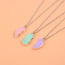 Lovecryst 3Pcs/set Cute 3-color Heart Broken Stitching Magnetic Best Friend Necklace for Girls BFF Friendship Jewelry Gift