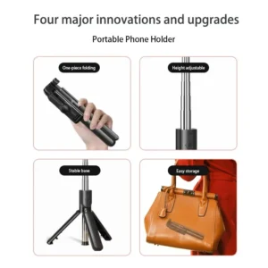 Bluetooth Wireless Selfie Stick Mini Tripod Extendable Monopod Remote Shutter For iPhone Samsung Xiaomi Phone Holder - Image 4