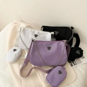 Fashionable and Popular Summer Korean Bag Women's Bag Versatile Two-piece Package Fashion Chain One Shoulder Cross Body Bag - Image 2