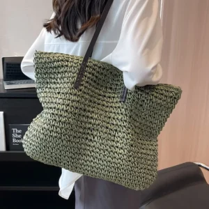 Straw Shoulder Bag for Women Handbags Summer Large Capacity Woven Tote Women Fashion Shoulder Bags Hand Wowen Beach Bags Female - Image 4