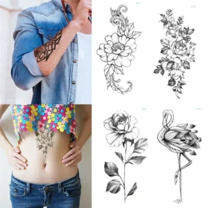 Hot Black Temporary Tattoo Body Art Tattoos 3D Waterproof Temporary Tattoos Sticker Art Men Arm Leg Fake Tatoo Paper - Image 3