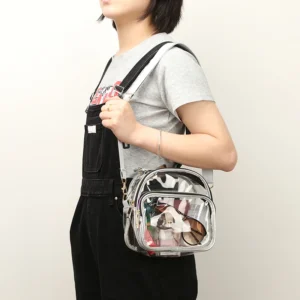 Transparent PVC Ladies Small Handbags Stadium Approved Women Clear Bag Fashion Waterproof Casual Simple Crossbody Shoulder Bags - Image 4