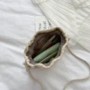 New Summer Beach Wind Cute Sunflower Crossbody Woven Bag Handmade Crochet Round Straw Bag Female Beach Bag 2024