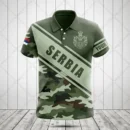Personalized Serbia Camouflage Polo Shirts Summer Unisex Casual Streetwear Loose Oversized Short Sleeve Sportswear For Men Women