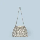 New handheld niche design silver handmade bead woven handbag essential for summer shoulder bag