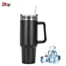 40oz Tumbler With Straw Lid and Handle Stainles Steel Vacuum Insulated Thermos Water Bottle Cup Thermal Coffee Travel Mug Drinks