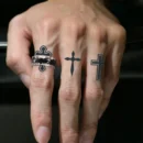 1Pc Cross Waterproof Temporary Tattoo Stickers, Long-lasting Waterproof for One to Two Weeks, Suitable For Finger, Plam, Neck.