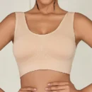 Women Crop Tank Top Women's New Style Yoga Sports Bra Quick Drying Thread Fitness Top Beautiful Back Sports Seamless Bra Solid
