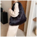 Luxury Faux Fur Tote Shoulder Bags for Women Large Capacity Furry Handbags Y2k Hot Girls Fluffy Bag Winter Plush Underarm Bag