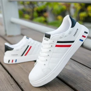 Men Sneakers Casual Shoes Men Flats Zapatillas Hombre Lightweight PU Leather Breathable Shoe Mens White Sports Tenis Shoes - Image 4